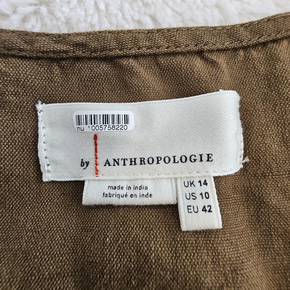 Anthropologie Rhian Belted Button Jumpsuit | Size 10 | Olive Green - Picture 9 of 14